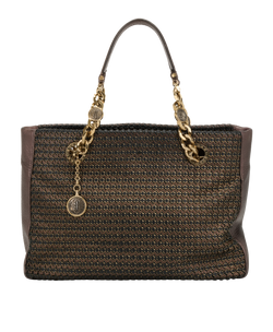 Monete Tote, Leather, Purple/Blk, 36552, 1*